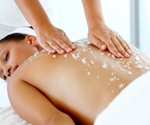 Woman receiving facial